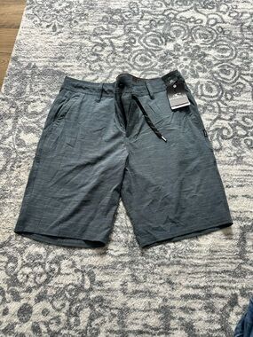 O'Neill Men's Charcoal Grey Flat Front Hybrid Shorts 32